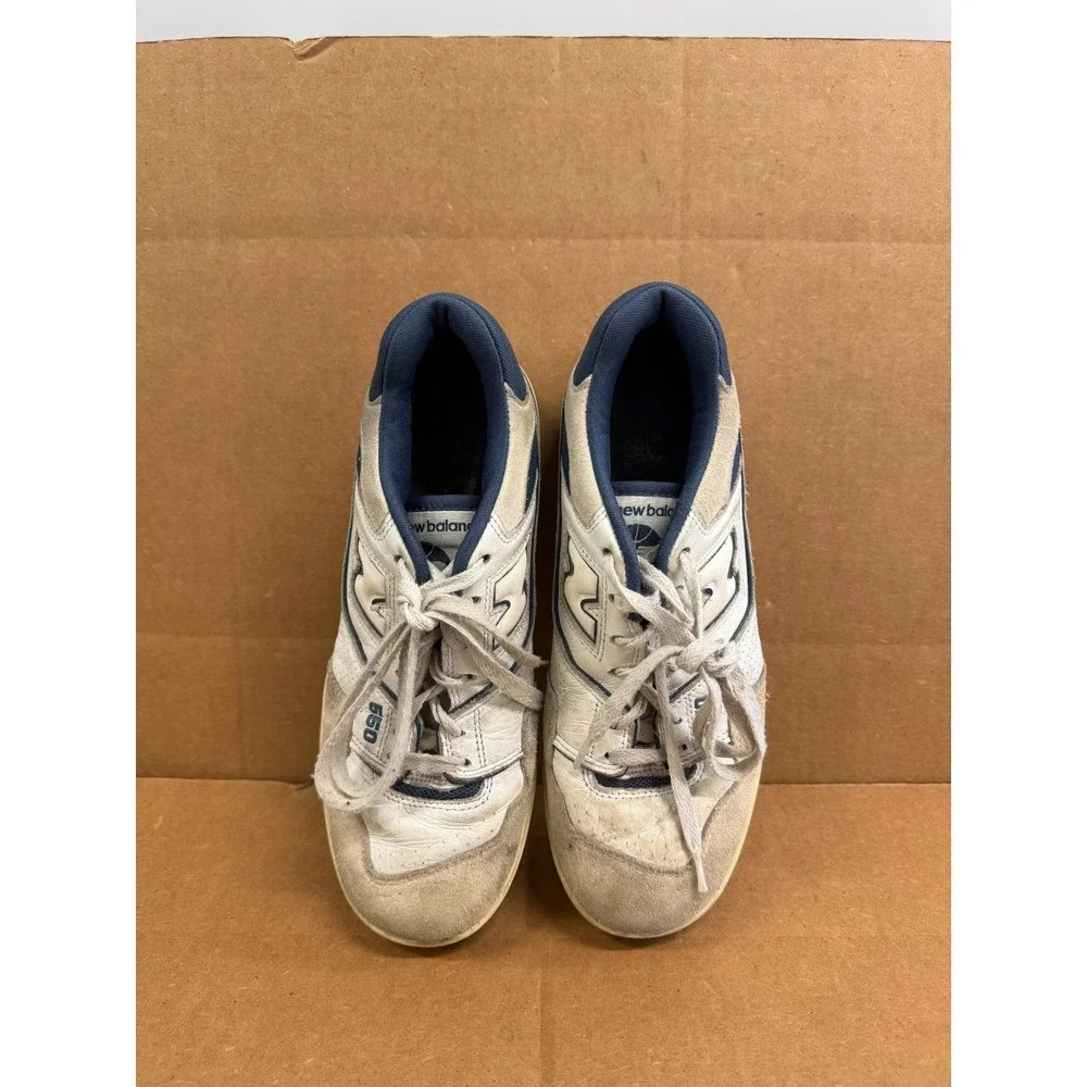 New Balance 550 Low Top Sneakers White Vintage Indigo BB550STG Mens Size 9 US